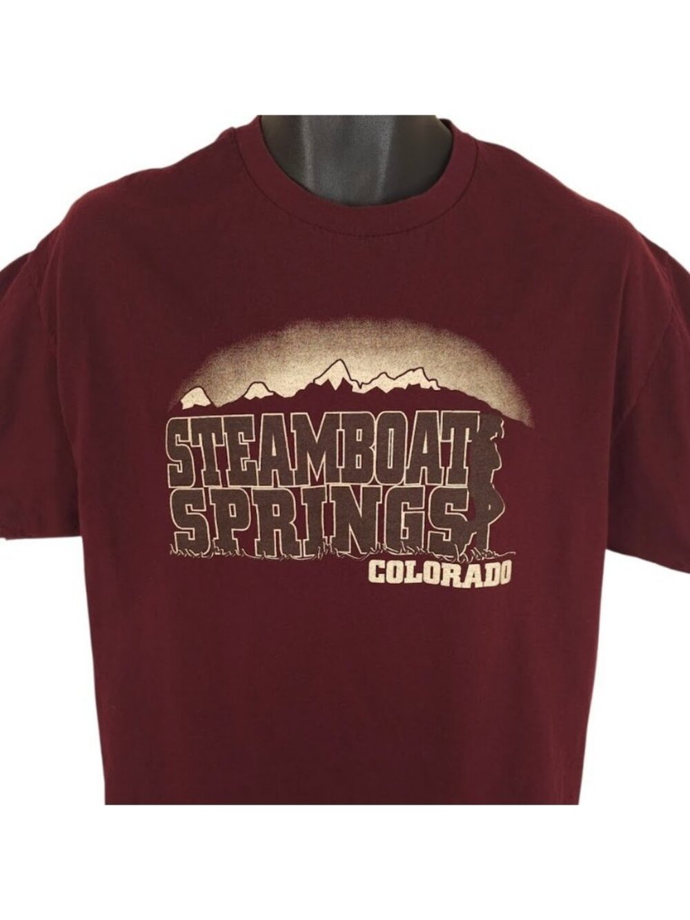 Steamboat Springs T Shirt Mens Size Large Red Colorado Travel Destination Tee